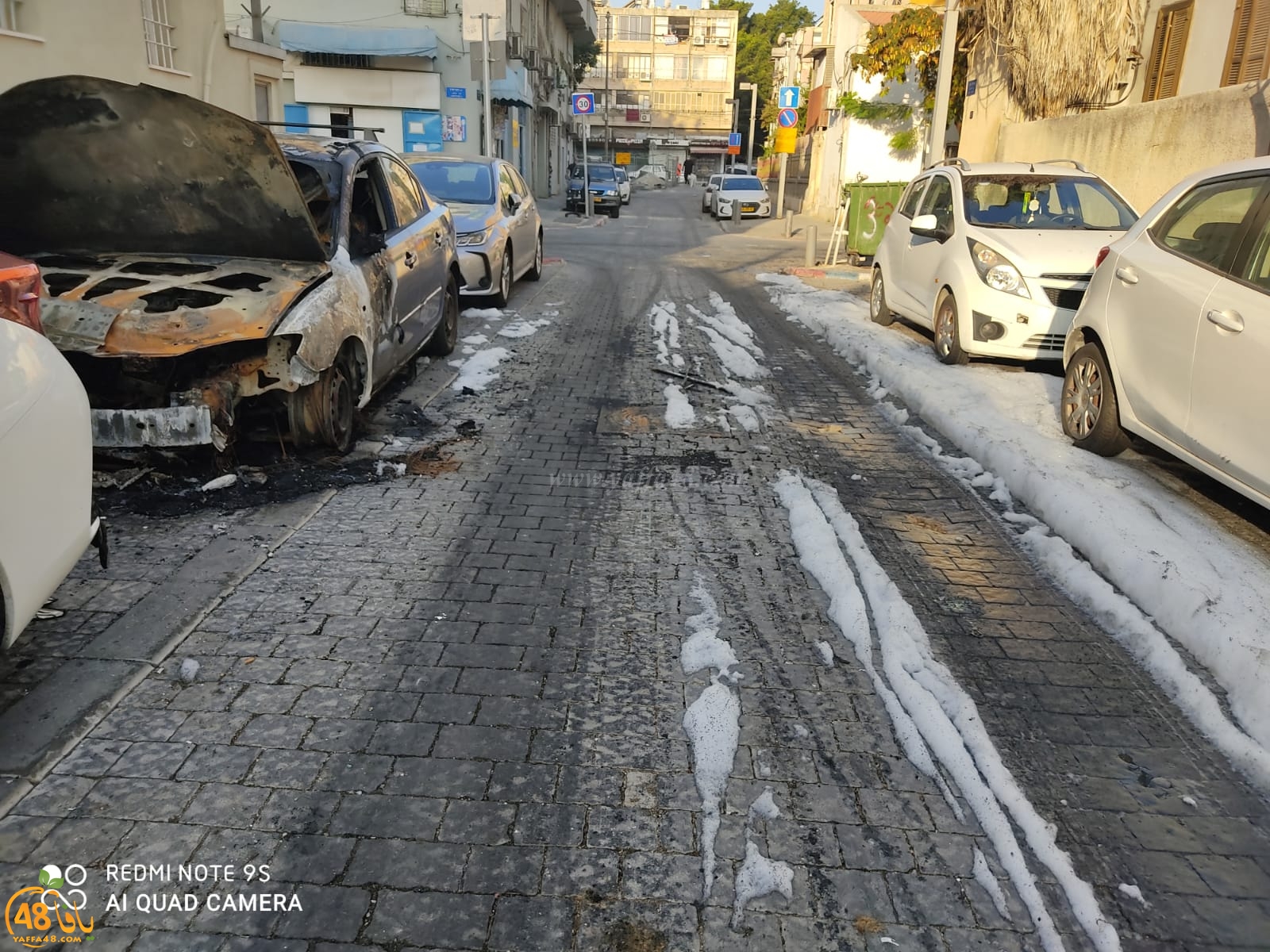  فجر اليوم - أضرار جسيمة باحتراق مركبة في مدينة يافا 